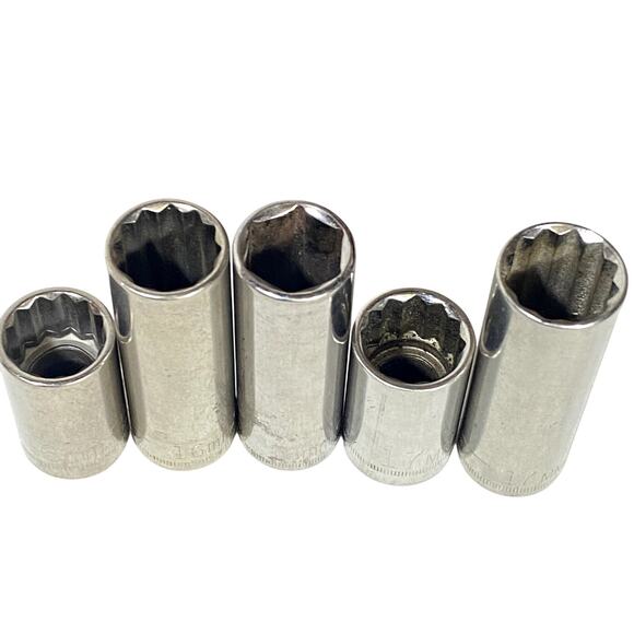 Craftsman 20 Pc Socket Set 1/4" 1/2" Drive Metric 6 Pt 12 Pt Deep Shallow Lot - Picture 10 of 11